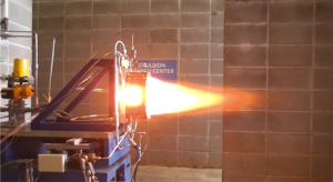Flames emerging from a rotating detonation engine